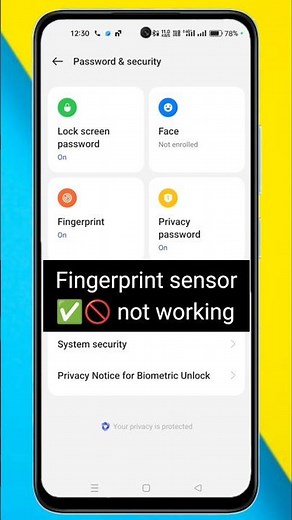 fingerprint sensor not working