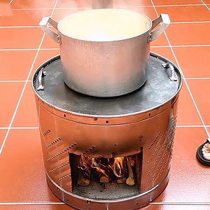 414K views · 2.7K reactions | How to make a 2 in 1 wood stove with bricks and cement from an old washing machine cage. | Random Crafts DIY | Facebook