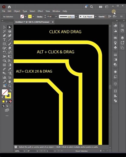 Master 3-Edge Corners in Adobe Illustrator! ⚡ #ytshorts #youtubeshorts