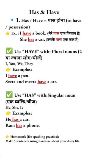 "Has vs. Have Explained! ✨Master This Grammar Trick 🚀"has have explanation