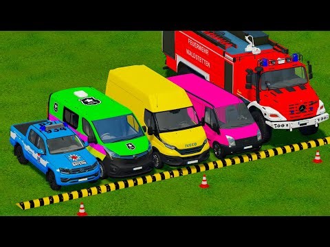 TRANSPORTING POLICE CARS & AMBULANCE EMERGENCY VEHICLES WITH MAN TRUCKS ! FS22