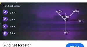 Find net force.A) 20 NB) 30 N(C) 40 N(D) 10 NFind net for... | Filo