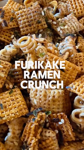 This furikake ramen crunch is buttery, umami-rich, and dangerously addictive. Perfect snack to munch on a trip, fill holiday snack jars, or binge on some Netflix. Check out the full recipe on TheTastebud.co #foodreels | The Tastebud