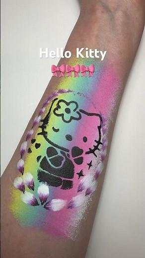 🎀 Hello Kitty Face Paint in 1 Minute! ⏱️🎨 #facepainting #bodypainting #hellokitty