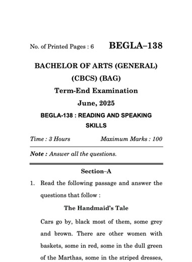 BEGLA–138 June 2025 | IGNOU Previous Year Question Paper