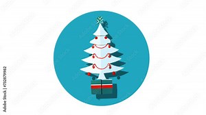 Christmas Tree Icon of nice animated for your videos easy to use with Transparent Background