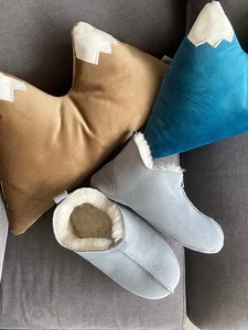 Sheepskin Ankle Boot Slippers: Wool Lined Leather Soft Sole - Etsy