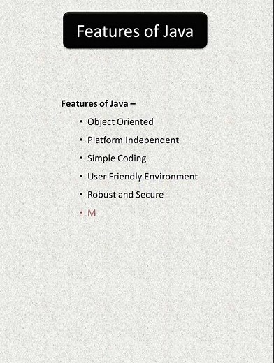 Features of Java