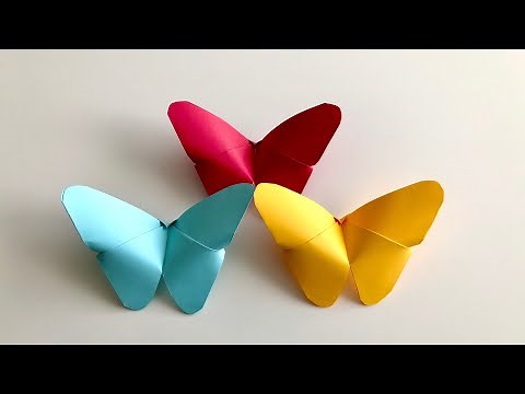 Origami Schmetterling falten mit Papier - basteln mit Kindern - DIY Butterfly - Frühlingsdeko