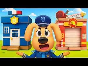 Learn Jobs and Occupations | Cardboard World | Sheriff Labrador | Kids Cartoon | BabyBus - Videos For Kids