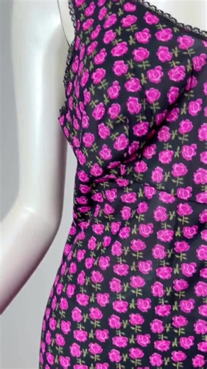 1960s/70s Full Mini Slip With Pink Rose Print Size S/M - Etsy UK