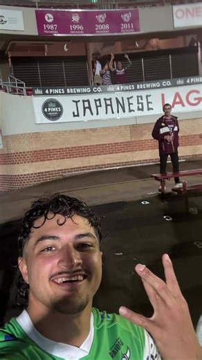 Welfare check on the phone #nrl #rugbyleague #raiders #manly #photo