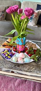 4.7K views · 32 reactions | Easy Spring DIY Centerpiece Sara makes a budget friendly Spring centerpiece platter perfect for Easter! | Sara L | Facebook
