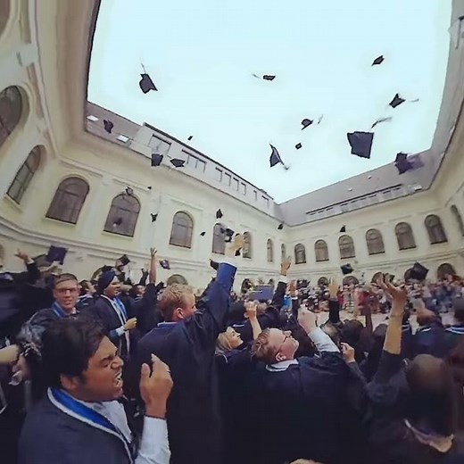Cap throwing during the graduation - 2019 - HSB International Graduate Center