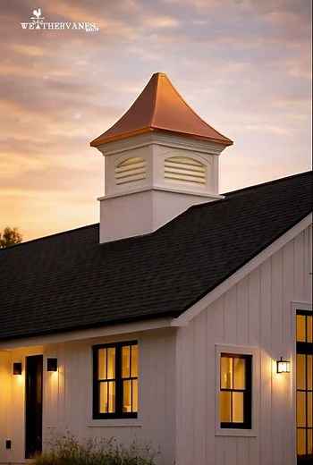 Elevate your rooftop style. The Southington Vinyl Cupola with a real Copper Roof by Good Directions