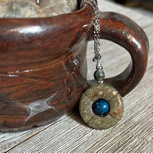 One of a Kind Jasper Mood Pendant – Color-changing Bead Necklace on 18” Silver Chain - Etsy