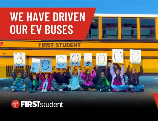 🙌 We are proud to share that we've driven three million electric school bus miles! At three million miles, First Student electric school buses have driven the equivalent of 120 trips around the world. 🌎 The pace of our electrification milestones has accelerated exponentially, as we push toward our goal of transitioning 30,000 diesel school buses to electric by 2035. 🔌 🚍 Replacing just one diesel school bus with an electric school bus can reduce greenhouse gas emissions by 54,000 pounds each 