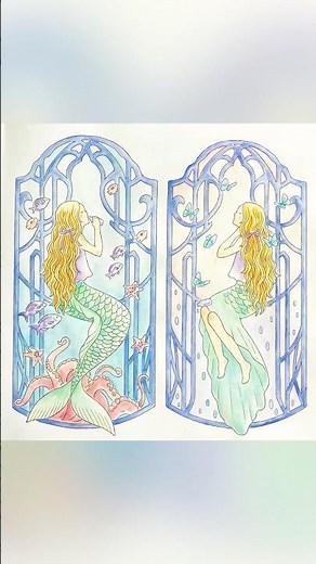 Watercolor Pencil Coloring🐠The Little Mermaid#WorldOfNostalgicFairyTales
