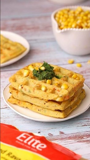 Elite Rava Savoury Waffles | A Crispy Veggie Twist You’ll Love! 🧇🌽