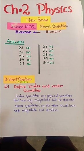 physics class 9th chapter 2 exercise Short Questions Answers