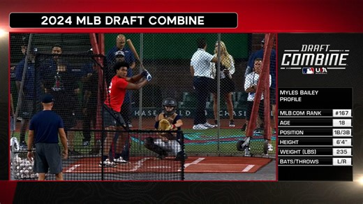 Myles Bailey takes BP at the MLB Draft Combine