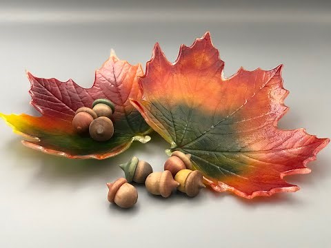 Fused Glass Leaf Using Colour de Verre Northwoods Maple Mold