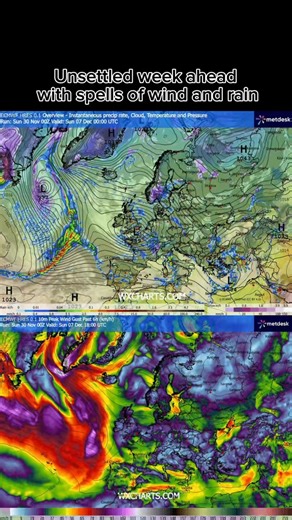 Conveyor belt of low systems crossing the Atlantic and heading our way this coming week with spells of wet and windy weather. Still some uncertainty on exact tracks and intensity so rainfall amounts vary across the weather models but a wet night ahead and wet start to Monday. | Carlow Weather