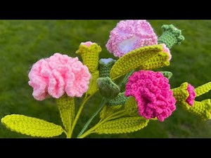 Complete crochet carnation tutorial.