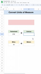 1.7K views · 11 reactions | How to Convert Units of Measure in Google Sheets . . . . . #excel #microsoft #microsoftexcel #office #word #o #powerpoint #business #cursodeexcel #data #msexcel #curso #cursoexcel #powerbi #exceltips #motivation #datascience #microsoftoffice #n #aprenderexcel #planilhas #dicasexcel #windows #dashboard #cursos #ado #exceltraining #like #excelbasico #dataanalytics | Data Driven Insights | Facebook