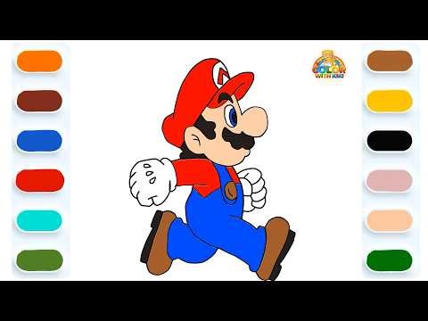 Learn to Draw Super Mario - Drawing and Coloring Tutorial for Kids