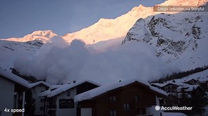 WOW! Watch as this avalanche barrels down a ski-resort’s mountainside in Switzerland yesterday: | AccuWeather