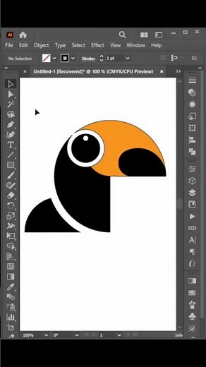 Designing a Bird Logo with the Golden Ratio in Illustrator #Shorts
