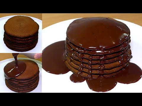 Eggless Chocolate Pancakes | Fluffy Chocolate Pancakes Recipe without egg