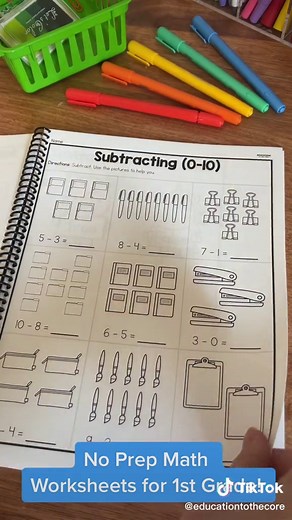 No Prep Math Worksheets for 1st Grade!