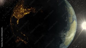 Animation 3D vue de l'espace