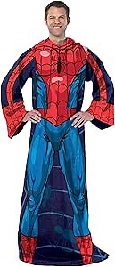 NORTHWEST Spider-Man Full Body Player Comfy Throw Blanket with Sleeves, 48" x 71", Spider-Man