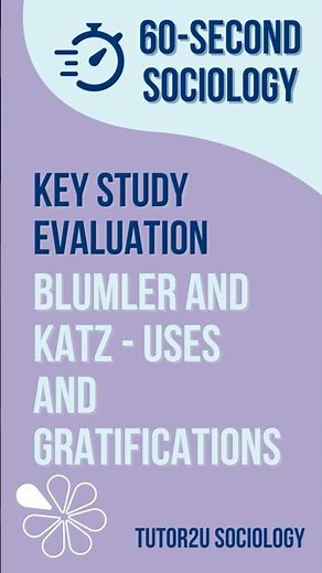 Blumler & Katz and Uses and Gratification | Key Study Evaluation (Media) | AQA A-Level Sociology