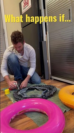 Expandable foam in a pool float #shorts #short