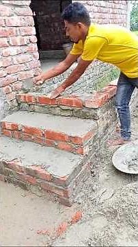 Simple process to making bricks stairs #stairs #brickwork