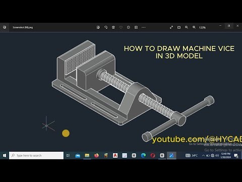 3D Machine Vice Modeling in AutoCAD: #hycadtutorials
