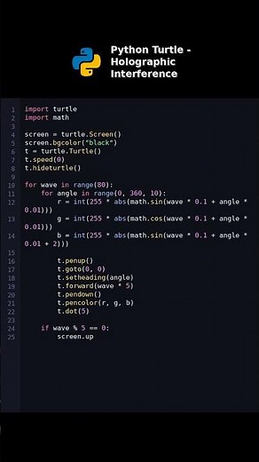 Python Turtle - Holographic Interference #python