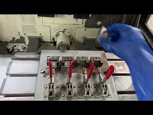 アルミダイキャスト(ソレノイドバルブの部品)のマシニングセンター(キタムラ)での加工中。治具脱着の動画。