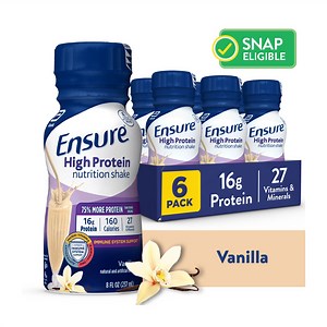 Ensure High Protein Nutrition Shake, Vanilla, 8 fl oz, 6 Count - Walmart.com