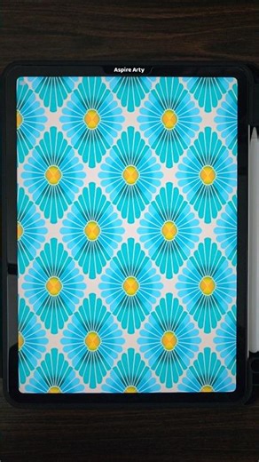 How to Draw Seamless Blue Flower Pattern #artshorts #procreatetutorials