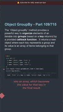 � Object GroupBy Method - Part 109/715 | Senior Dev Explains #shorts #javascript