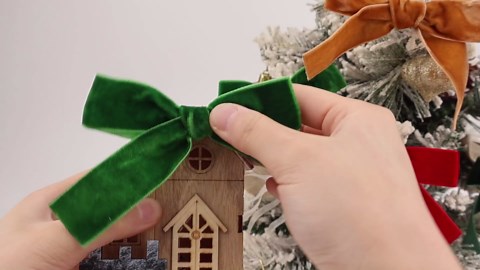 Velvet Bows Christmas Bows Twist Tie Bows 12 PCS Premade Bows for Christmas Tree,Wreaths, Gift Basket, Spring Decor, Gift Wrapping, Swag, Wedding (Dark Green)