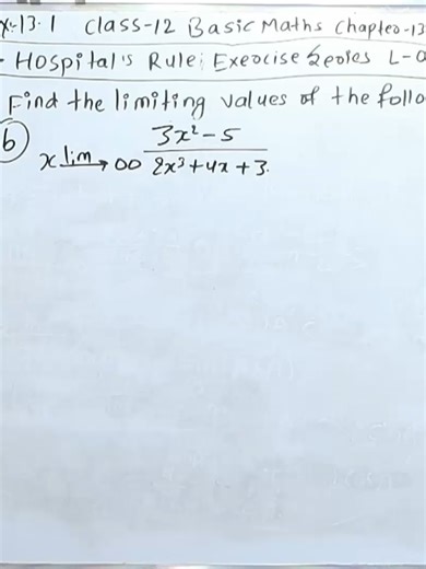 Class 12 Basic Maths Exercise 13.1 Solution