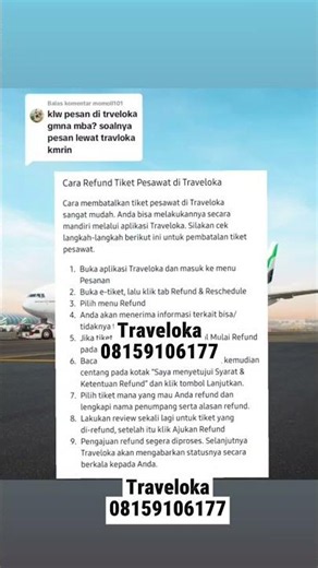 Cara mudah Proses Refund Tiket Pesawat di Traveloka