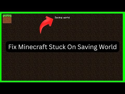Minecraft Stuck on Saving World (Quick fix)