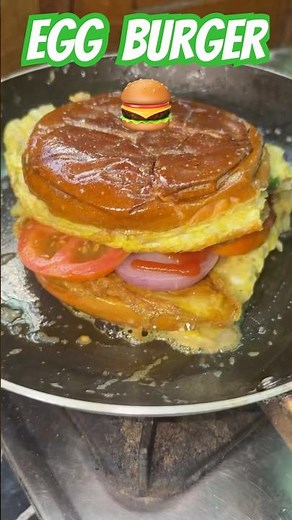 Homemade Egg Burger 🍔 | Crispy Outside, Juicy Inside🤤!